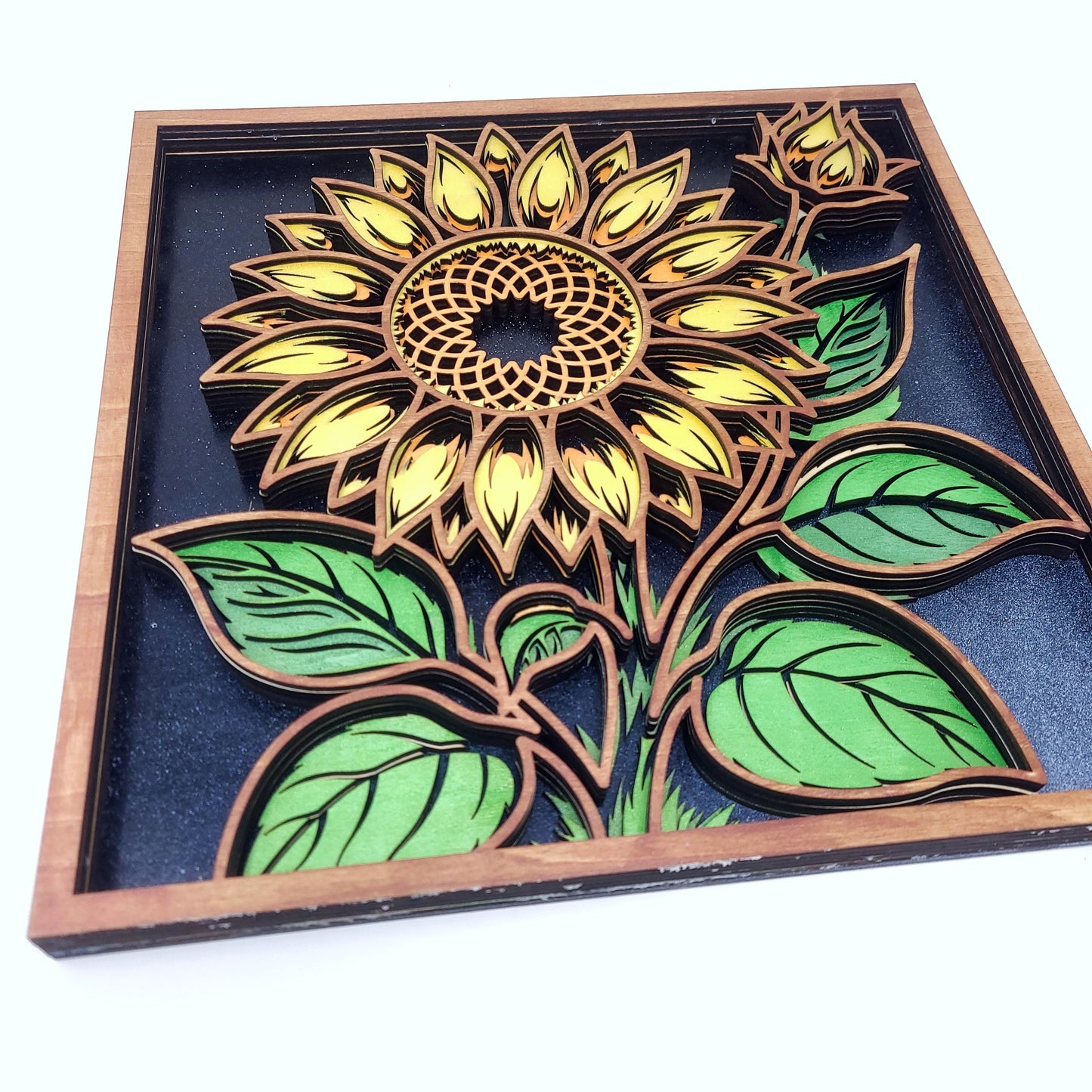 Sunflower Wall Art | Layered Laser Cut Wood | 3D Floral Home Decor | Handpainted Sunflower Sign | Nature Inspired Wall Hanging