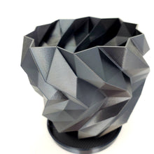 3D Printed Geometric Plant Pot Black - Modern stylish planter decor - Great for cacti and succulents or as a flower pot!