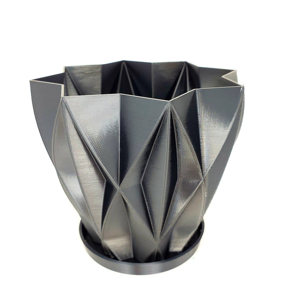 3D Printed Geometric Star Planter Pot Black - Indoor Houseplant Planter - Modern Decor - Great for Cacti and Succulents or Flower Pot!