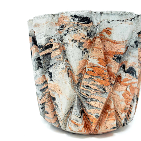 Marbled Concrete Plant Pots