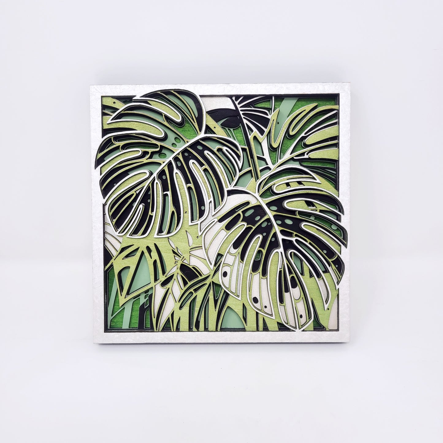 Monstera - Layered Laser Cut Wall Art | 3D Botanical Shadow Box | Tropical Leaf Wood Decor 🌿