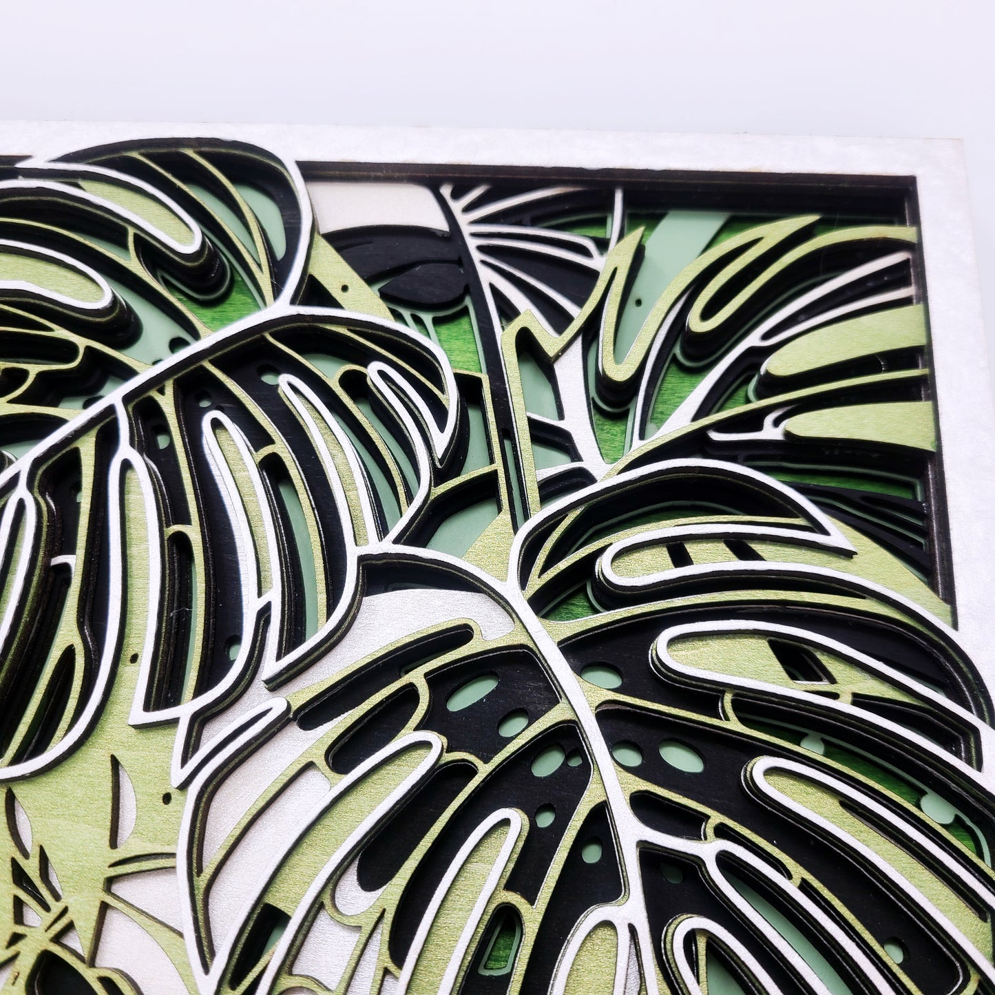 Monstera - Layered Laser Cut Wall Art | 3D Botanical Shadow Box | Tropical Leaf Wood Decor 🌿