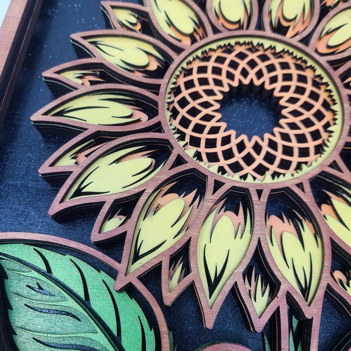 Sunflower Wall Art | Layered Laser Cut Wood | 3D Floral Home Decor | Handpainted Sunflower Sign | Nature Inspired Wall Hanging