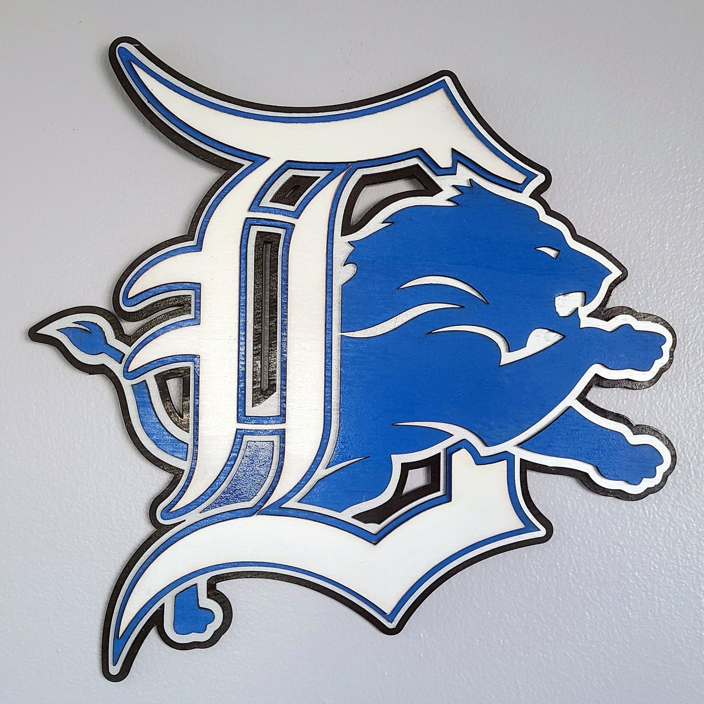 Layered Laser Cut Wall Art - Detroit Lions