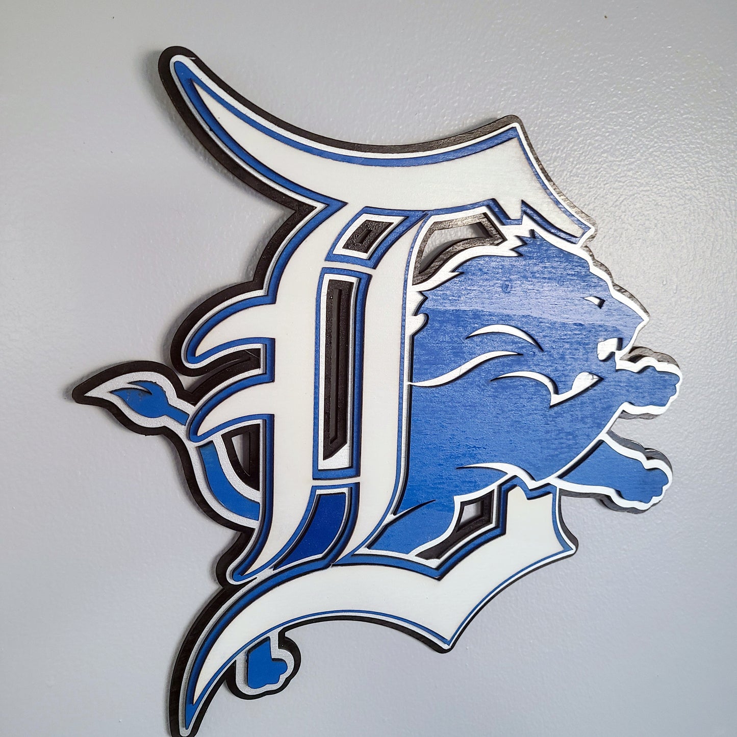 Layered Laser Cut Wall Art - Detroit Lions