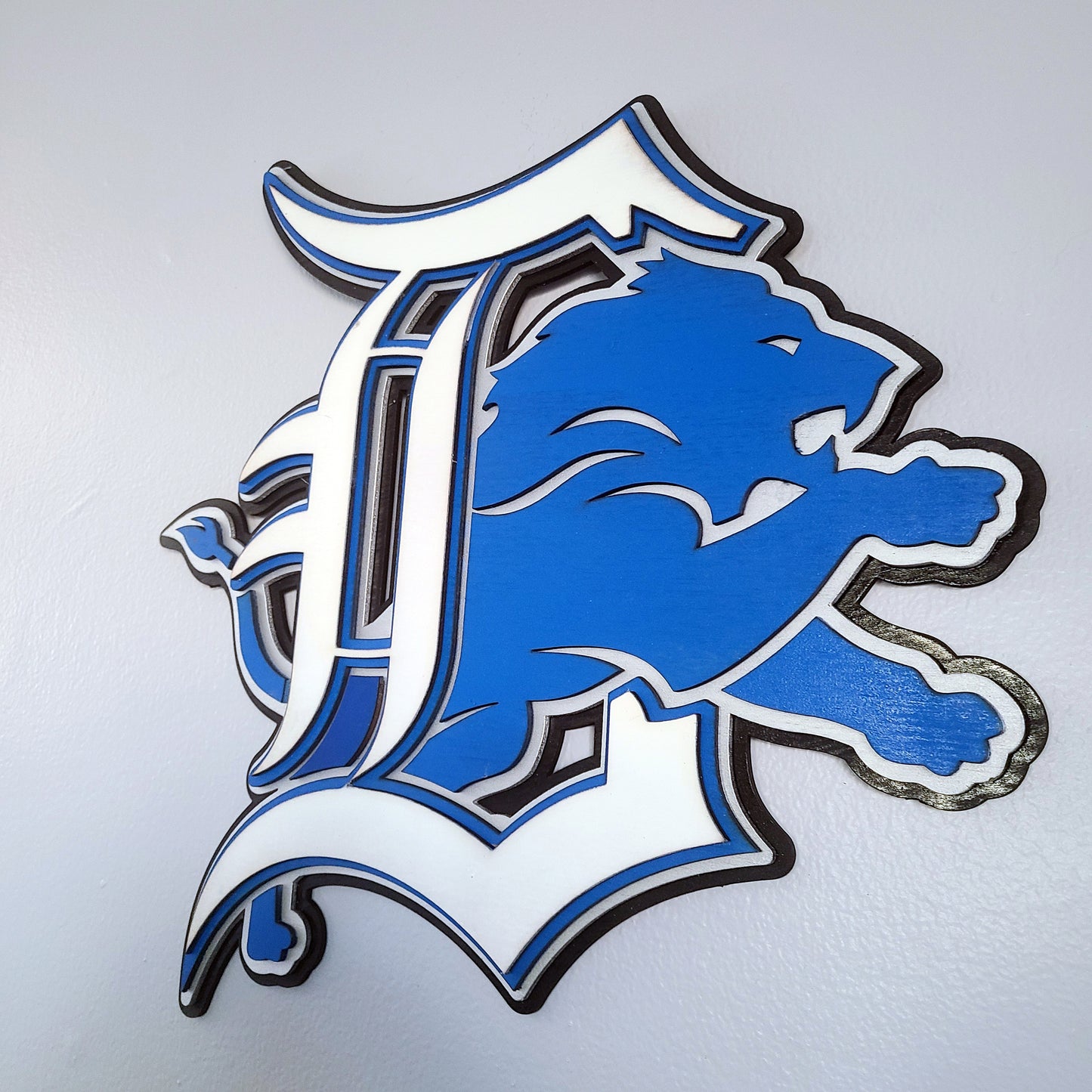 Layered Laser Cut Wall Art - Detroit Lions