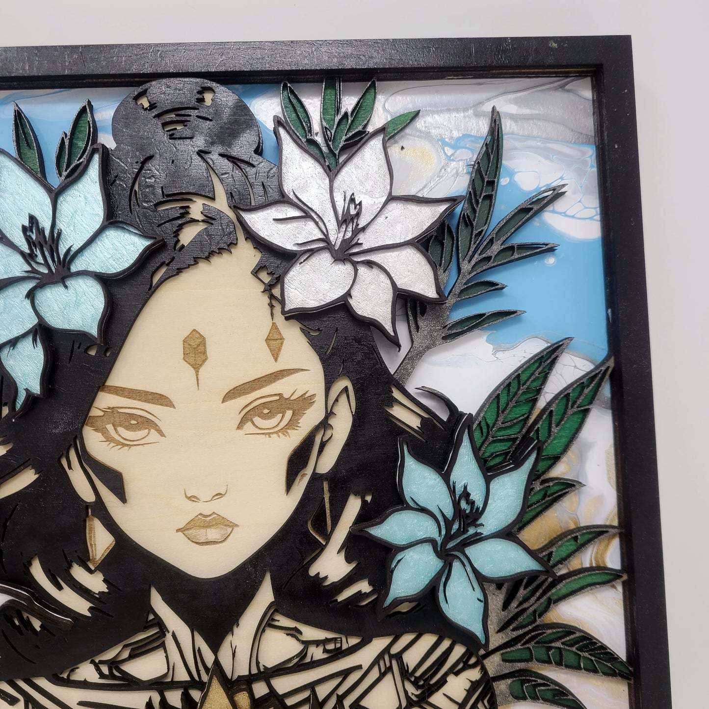 Ozra, the Floral Goddess - Layered Laser Cut Wall Art