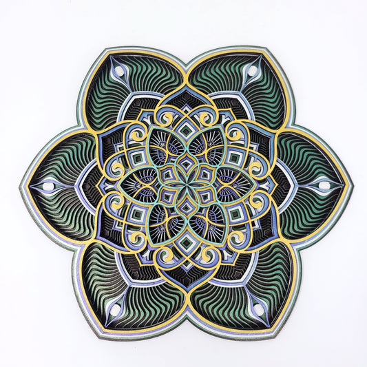 Layered Mandala Wall Art | Laser Cut Wood Mandala Sign | 3D Geometric Floral Wall Hanging | Handmade Boho Meditation Decor