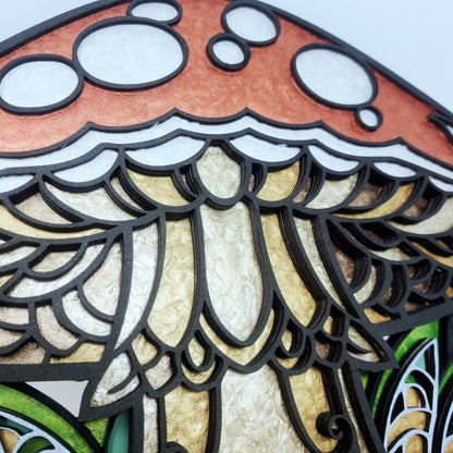 Mushroom Layered Wood Wall Art