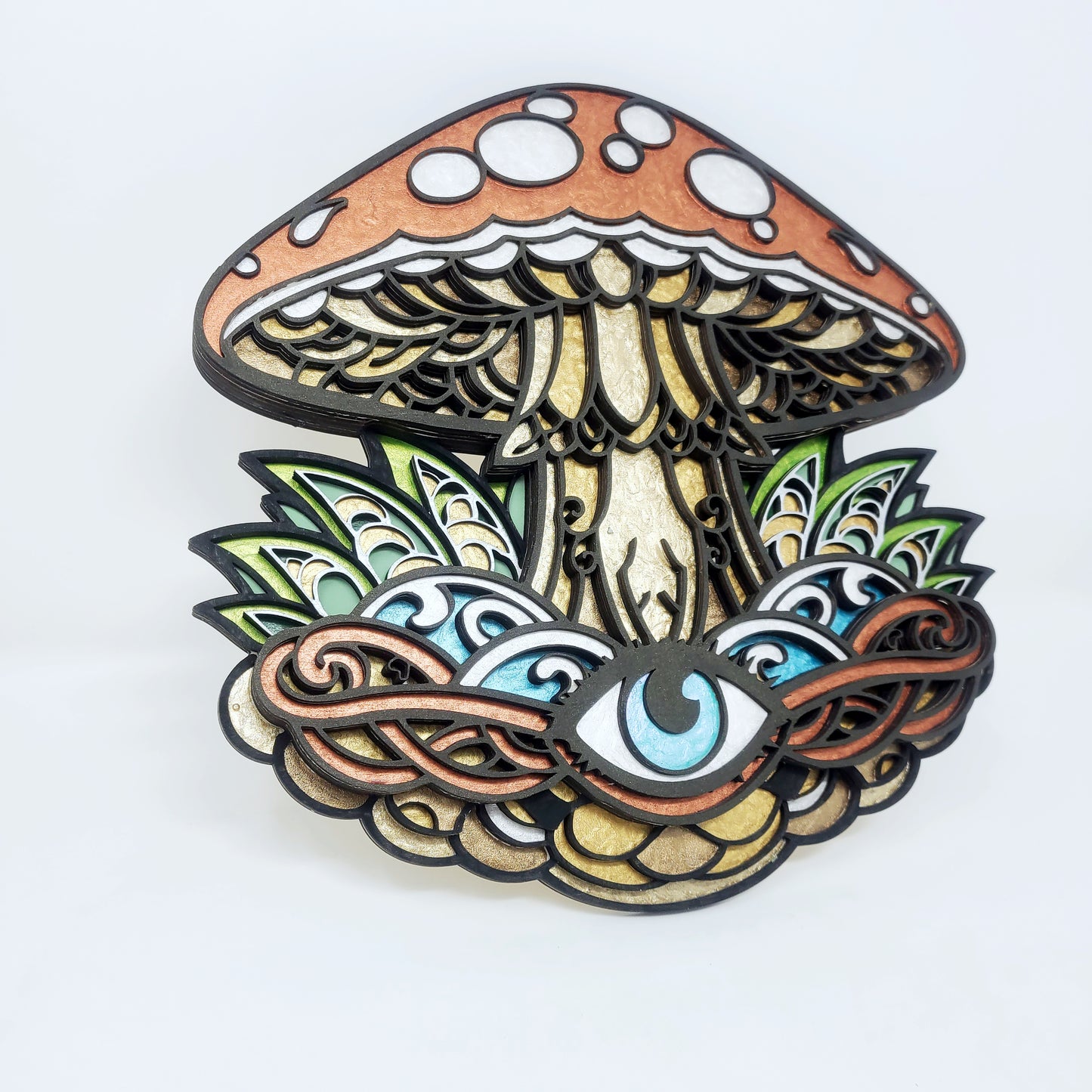 Mushroom Layered Wood Wall Art
