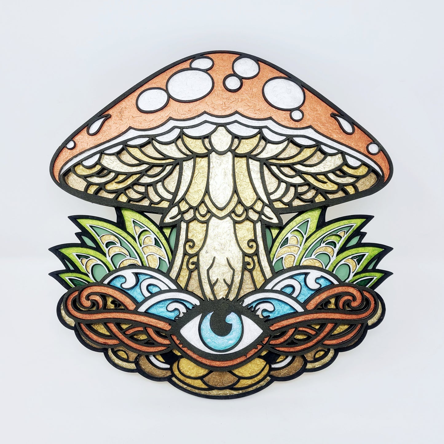 Mushroom Layered Wood Wall Art