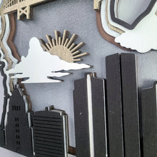 Michigan Layered Laser Cut Wall Art - 3D Wooden State Map, Great Lakes Home Decor - Black Theme