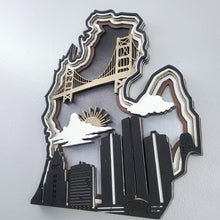 Michigan Layered Laser Cut Wall Art - 3D Wooden State Map, Great Lakes Home Decor - Black Theme