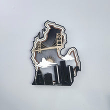 Michigan Layered Laser Cut Wall Art - 3D Wooden State Map, Great Lakes Home Decor - Black Theme