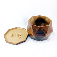 Modern 3D Printed Wood Geometric Octagon Plant Pot and Saucer - Organic Decor for Cacti, Succulents, Flowers