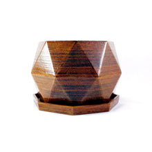 Modern 3D Printed Wood Geometric Octagon Plant Pot and Saucer - Organic Decor for Cacti, Succulents, Flowers