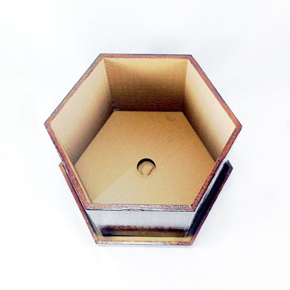 Modern 3D Printed Wood Geometric Hexagon Plant Pot and Saucer - Ideal for Cacti, Succulents, or Flowers - Gift Idea