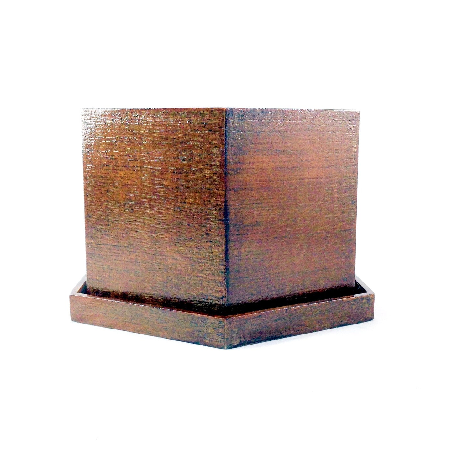 Modern 3D Printed Wood Geometric Hexagon Plant Pot and Saucer - Ideal for Cacti, Succulents, or Flowers - Gift Idea