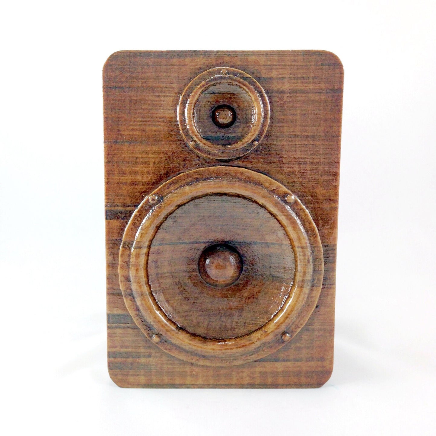 Modern 3D Printed Wood Speaker Plant Pot and Saucer - Ideal for Cacti, Succulents, or Flowers - Gift Idea