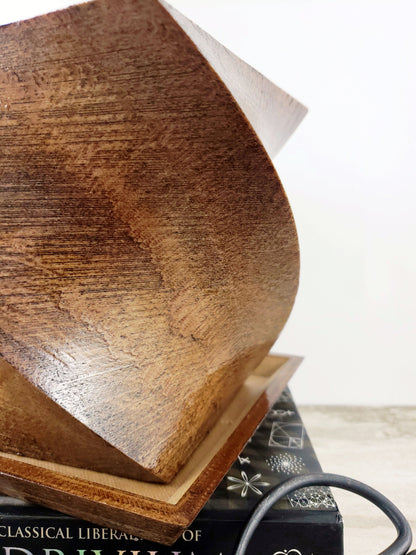 Modern 3D Printed Wood Geometric Square Twist Planter with Saucer - Organic Decor for Cacti, Succulents, and Flowers - Gift Idea!