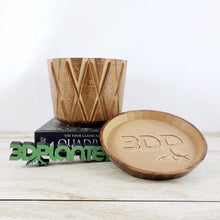 Modern 3D Printed Wood Geometric Plant Pot and Saucer - Ideal for Cacti, Succulents, and Flowers - Gift Idea