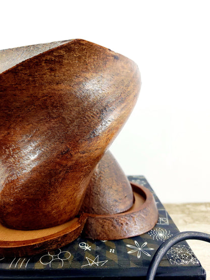 Modern 3D Printed Wood Heart Twist Plant Pot with Saucer - Ideal for Cacti, Succulents, or Flowers - Gift Idea