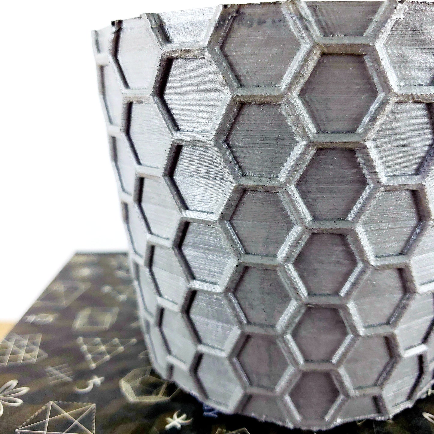 Concrete Planter Honeycomb Geometric - Indoor/Outdoor Plant Pot