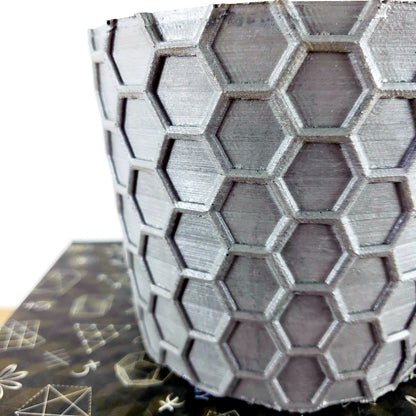 Concrete Planter Honeycomb Geometric - Indoor/Outdoor Plant Pot