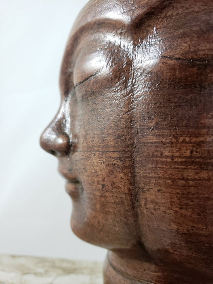 Modern 3D Printed Wood Face Plant Pot and Saucer - Ideal for Cacti, Succulents, or Flowers - Head Planter