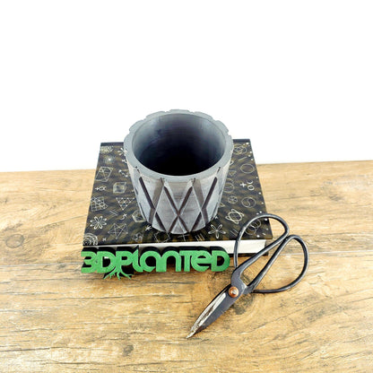 Concrete Planter Lattice Small Geometric - Indoor/Outdoor Plant Pot