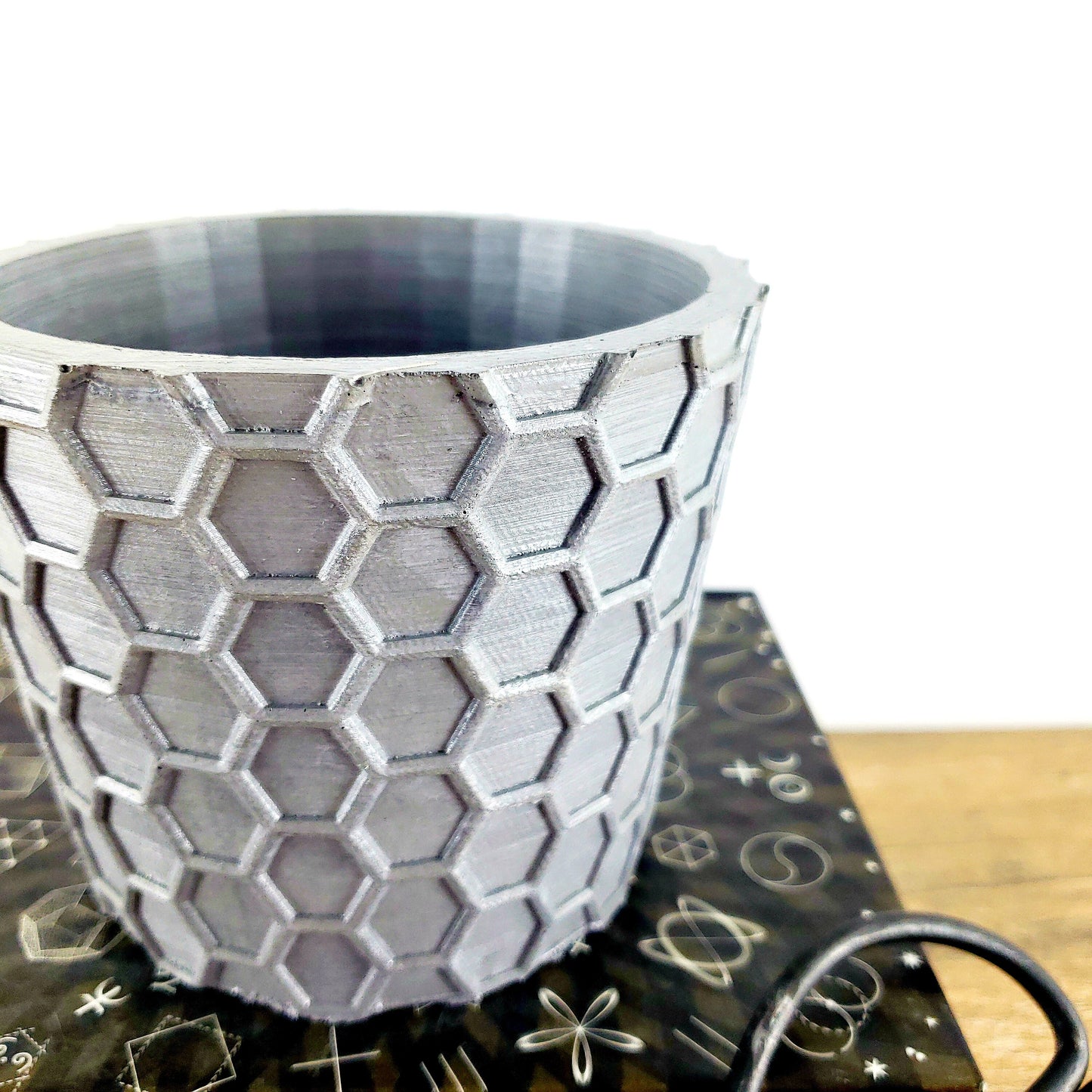 Concrete Planter Honeycomb Geometric - Indoor/Outdoor Plant Pot