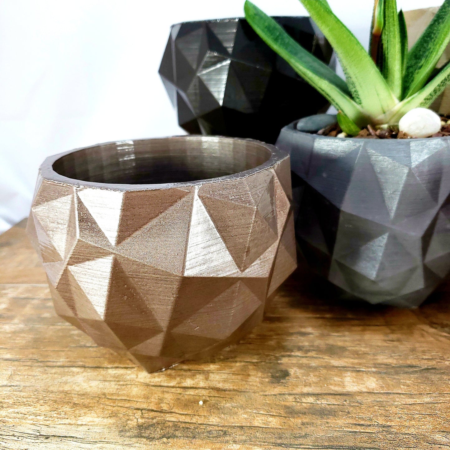 Concrete Planter Triangles Small Geometric - Indoor/Outdoor Plant Pot