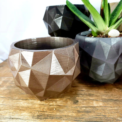 Concrete Planter Triangles Small Geometric - Indoor/Outdoor Plant Pot