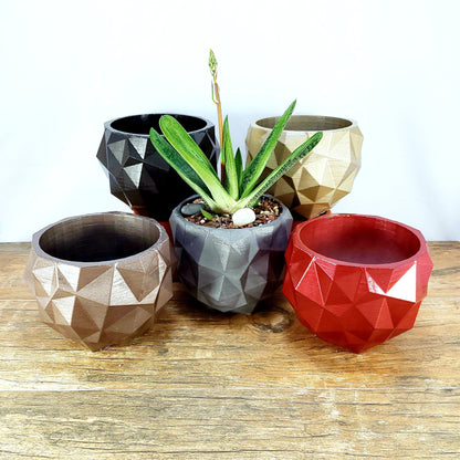 Concrete Planter Triangles Small Geometric - Indoor/Outdoor Plant Pot