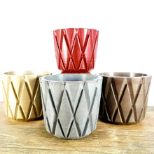 Concrete Planter Lattice Small Geometric - Indoor/Outdoor Plant Pot