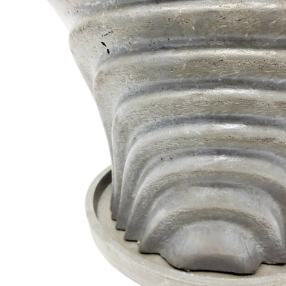 Concrete Planter Large Waves - Indoor/Outdoor Plant Pot