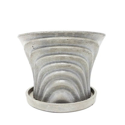 Concrete Planter Large Waves - Indoor/Outdoor Plant Pot