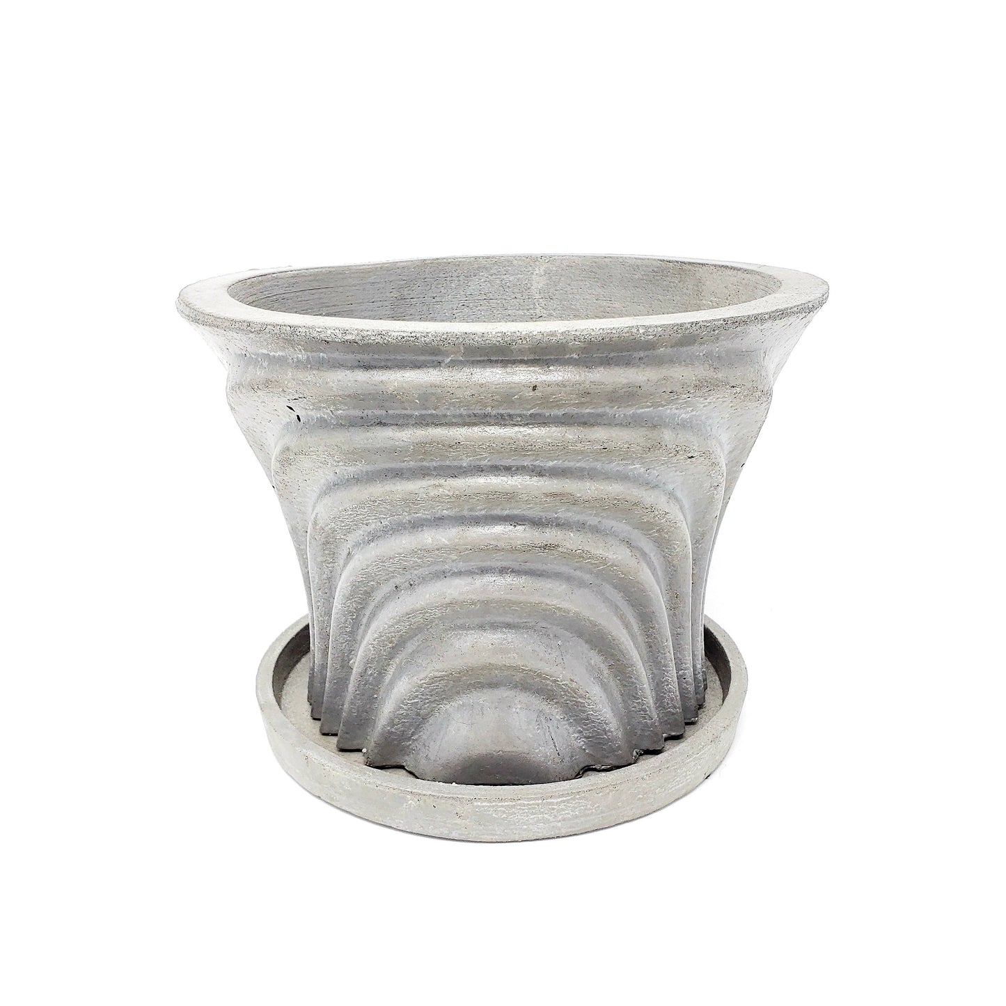 Concrete Planter Large Waves - Indoor/Outdoor Plant Pot