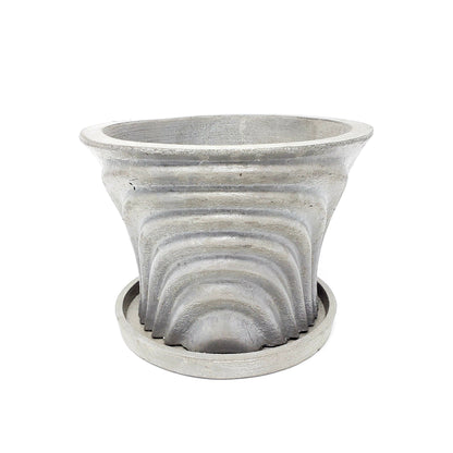 Concrete Planter Large Waves - Indoor/Outdoor Plant Pot