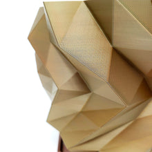 Luxury Planter Bronze Brown Metallic Effect Pot Geometric 3D Print Flower Cactus Succulent Container Shelf Desk Decoration Secret Santa Gift