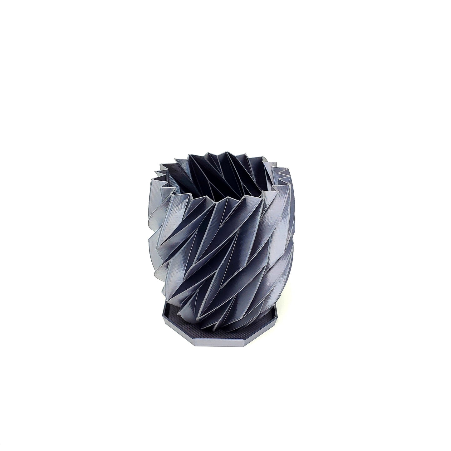 3D Printed Geometric Plant Pot Black - Modern stylish planter decor - great for cacti, succulents, houseplants or as a flower pot!
