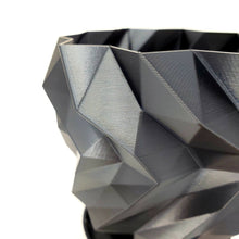 3D Printed Geometric Plant Pot Black - Modern stylish planter decor - Great for cacti and succulents or as a flower pot!