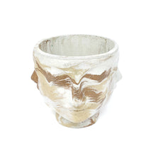 Marbled Concrete Four Faced Head Planter | Innovative Buddha Pot Remix | Ideal for Cacti & Succulents | 3D Planted