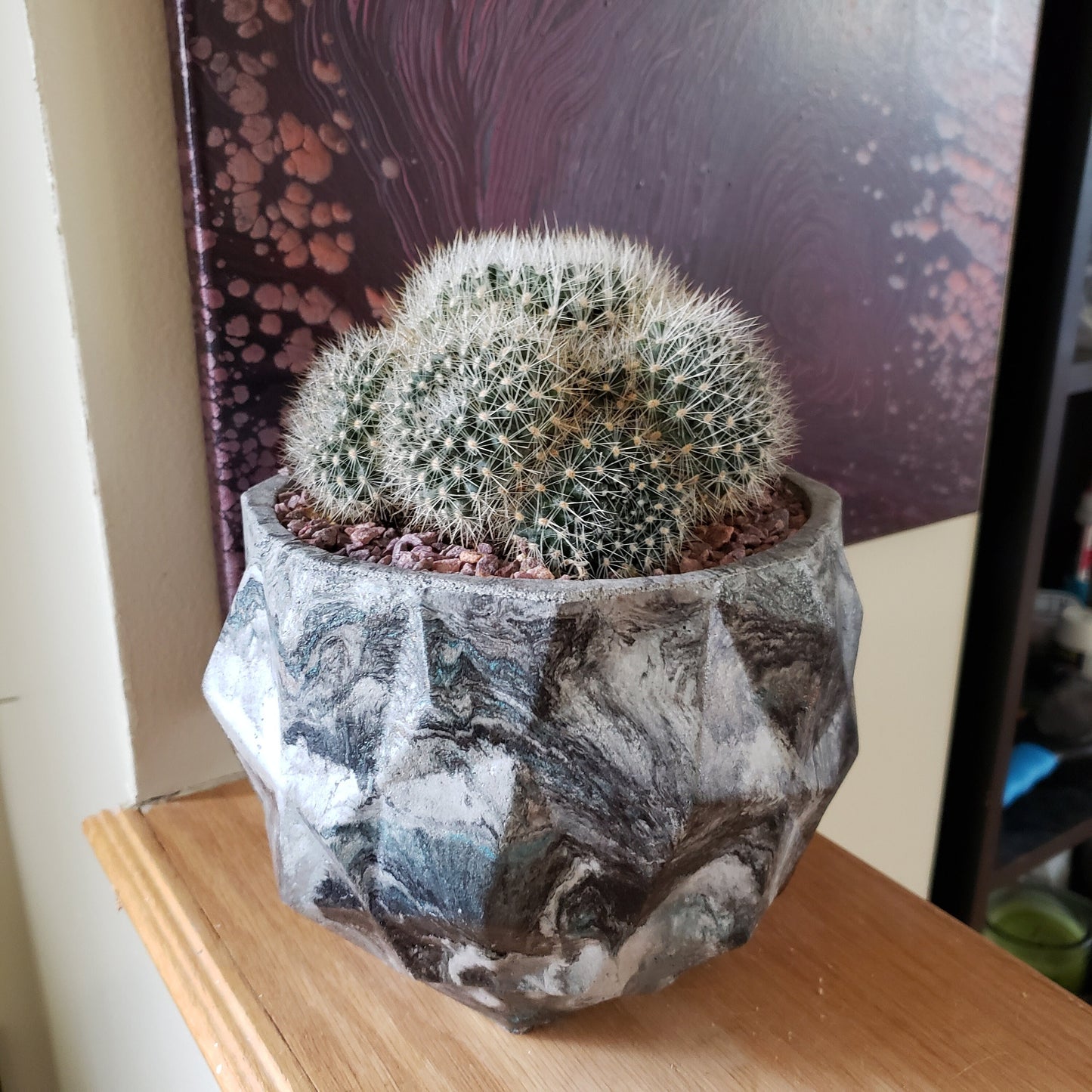 Concrete Planter Triangles Geometric - Indoor/Outdoor Plant Pot