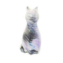 Concrete Cat Statue - Blue Purple Black - Garden Decor