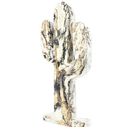 Concrete Cactus Statue - Gold Brown Black - Garden Decor