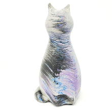 Concrete Cat Statue - Blue Purple Black - Garden Decor