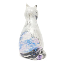 Concrete Cat Statue - Blue Purple Black - Garden Decor
