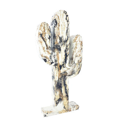 Concrete Cactus Statue - Gold Brown Black - Garden Decor