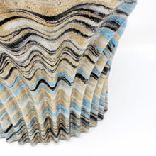 Marbled Concrete Planter Large Waves - Blue Gold and Black Marbling - Indoor/Outdoor Plant Pot